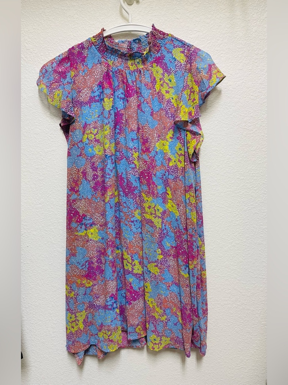 UMGEE USA Abstract Print Mock Neck Dress Periwinkle Mix Women’s Size L